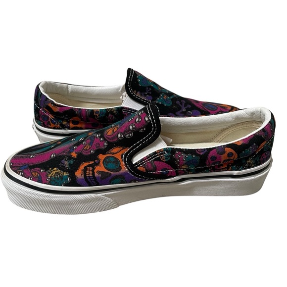 Vans Slip On Mushroom Skull Trippy Drip Psychedelic - Picture 5 of 10